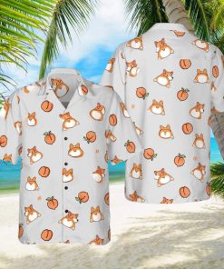 Corgi Butt And Peaches Seamless Hawaiian Shirt Aloha Casual Shirt For Men And Women