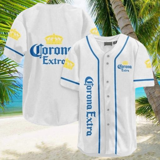 Corona Extra Beer White Summer Casual Baseball Jersey