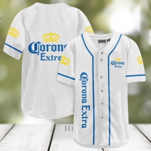 Corona Extra Beer White Summer Casual Baseball Jersey