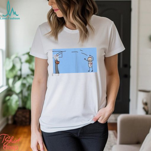 Court Side Photo Of Nikola Jokic Hitting The Game Winner From 39 Feet Away Denver Nuggets Vs Golden Gate Warriors NBA Painting Classic T Shirt