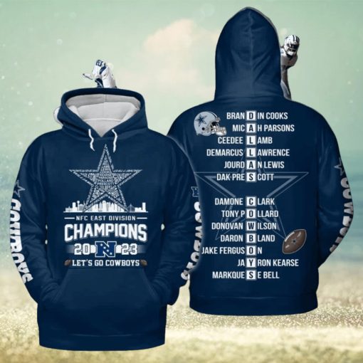 Cowboys NFC East Division Champs 3D Hoodie 2023