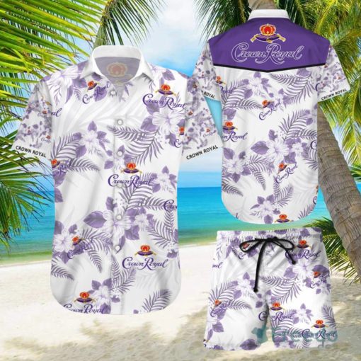 Crown Royal Canadian Whisky Hawaiian Shirts And Short Summer Beach Set