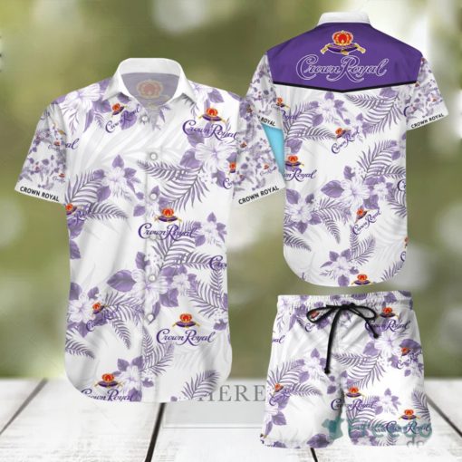 Crown Royal Canadian Whisky Hawaiian Shirts And Short Summer Beach Set