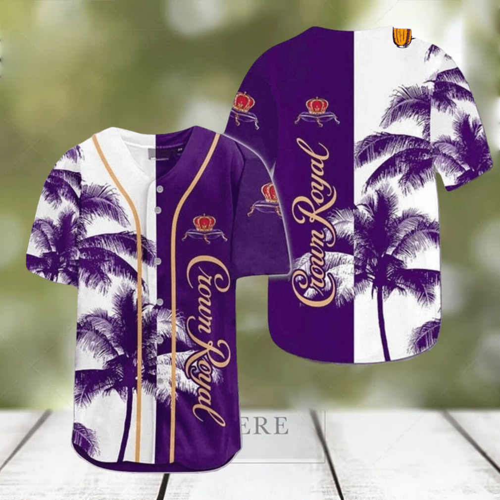 Crown Royal Whiskey Tropical Coconut Trees Baseball Jersey Crown Royal Whiskey Tropical Coconut Trees Baseball Jersey