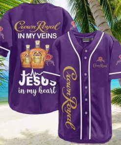 Crown Royal Whiskey Veins Themed Baseball Jersey Royal Drinker