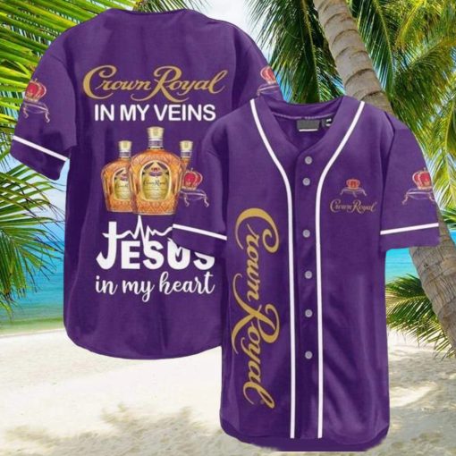 Crown Royal Whiskey Veins Themed Baseball Jersey Royal Drinker