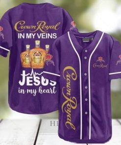 Crown Royal Whiskey Veins Themed Baseball Jersey Royal Drinker