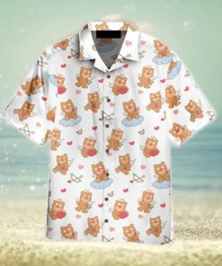 Cupid Brown Bear Valentine Heart Hawaiian Shirt Aloha For Men And Women