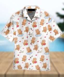 Cupid Brown Bear Valentine Heart Hawaiian Shirt Aloha For Men And Women