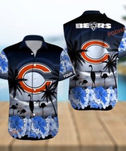 Custom Heart of Chicago Bears Echoed in Hawaiian Shirt Design