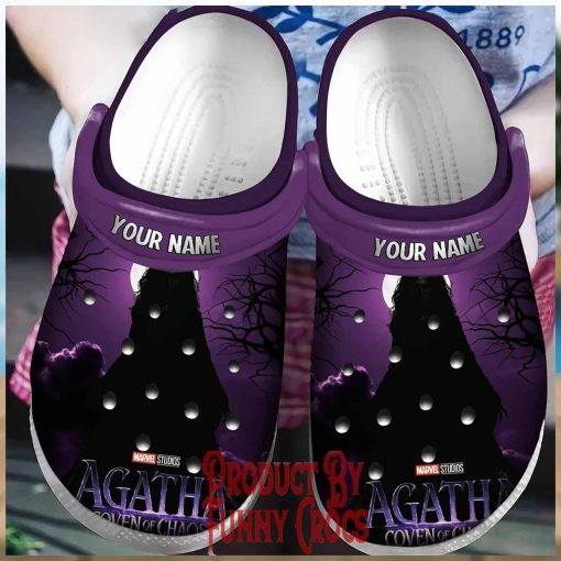 Custom Marvel Agatha Coven Of Chaos Black Purple Crocs Shoes