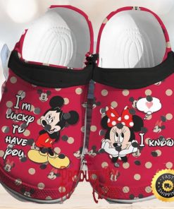 Custom Mickey Minnie I Am Lucky To Have You, Her Know Valentines Crocs