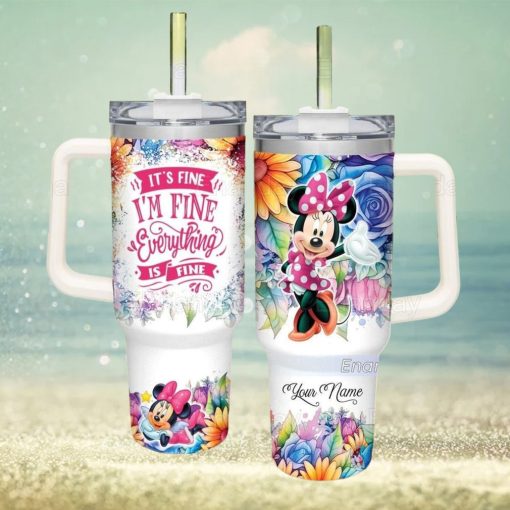 Custom Minnie Mouse Tumbler, Minnie Tumbler 40oz, It’s Fine I’m Fine Tumbler