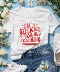 Custom Name A Sucker For Teaching Funny Valentines Day Teacher Shirt