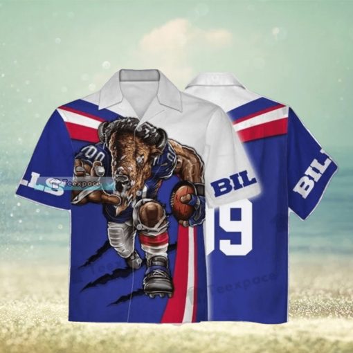 Custom Name And Number Buffalo Bills Fighting Bull Hawaiian Shirt