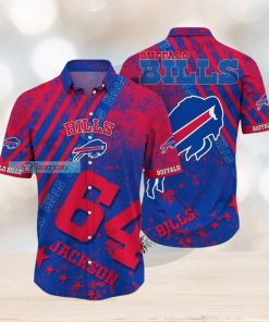 Custom Name And Number Buffalo Bills Stripe And Stain Hawaii Shirt