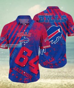 Custom Name And Number Buffalo Bills Stripe And Stain Hawaii Shirt
