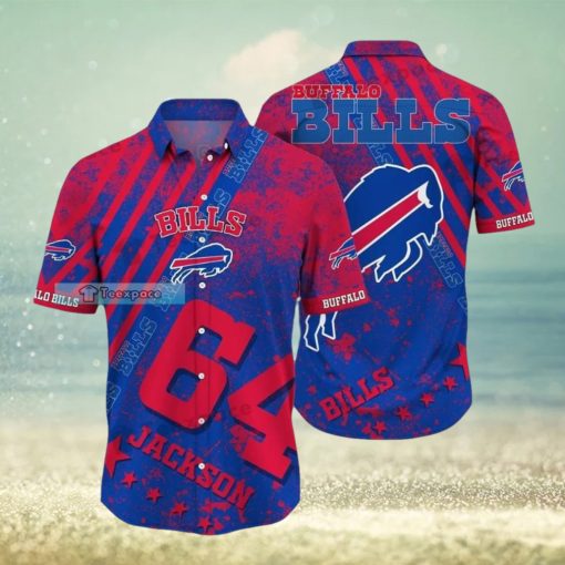 Custom Name And Number Buffalo Bills Stripe And Stain Hawaii Shirt