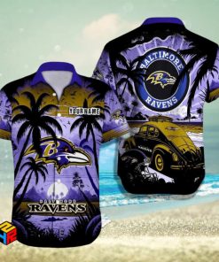 Custom Name Baltimore Ravens Hawaiian Shirt Football Lover Christmas Gift Aloha