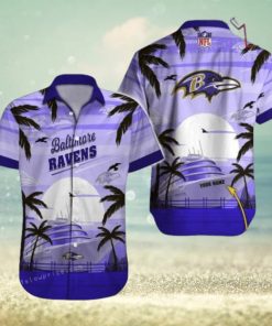 Custom Name Baltimore Ravens Hawaiian Shirt NFL Football Hawaiian Shirt Outfit