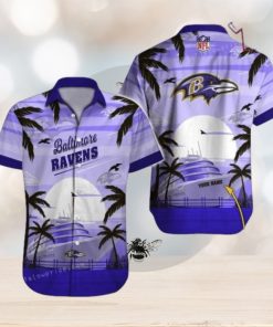 Custom Name Baltimore Ravens Hawaiian Shirt NFL Football Hawaiian Shirt Outfit