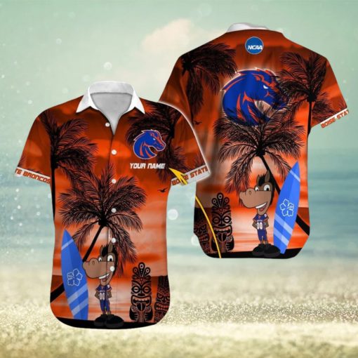 Custom Name Boise State Broncos NCAA Bold Logo Aloha Hawaiian Shirt