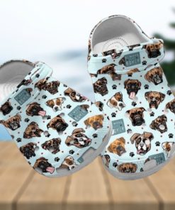 Custom Name Boxer Hibiscus Dog Crocs Shoes for Boxer Fans