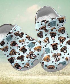 Custom Name Boxer Hibiscus Dog Crocs Shoes for Boxer Fans