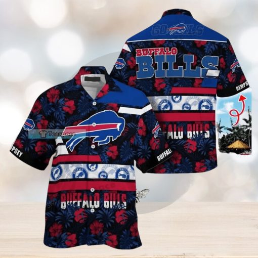 Custom Name Buffalo Bills Red Bloom Pattern Hawaii Shirt