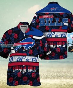 Custom Name Buffalo Bills Red Bloom Pattern Hawaii Shirt