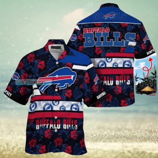 Custom Name Buffalo Bills Red Bloom Pattern Hawaii Shirt