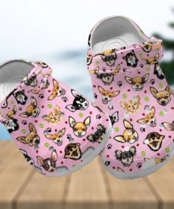 Custom Name Chihuahua Floral Puppy Crocs Dog Mom Gift