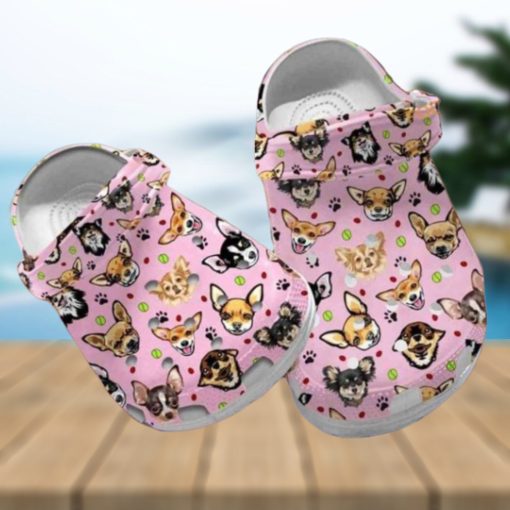 Custom Name Chihuahua Floral Puppy Crocs Dog Mom Gift