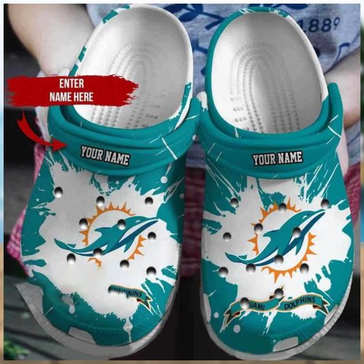 Custom Name Miami Dolphins Crocs Gift