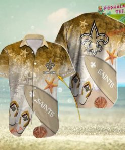 Custom Name New Orleans Saints Hawaiian Shirt, Personalized Gift For Fans