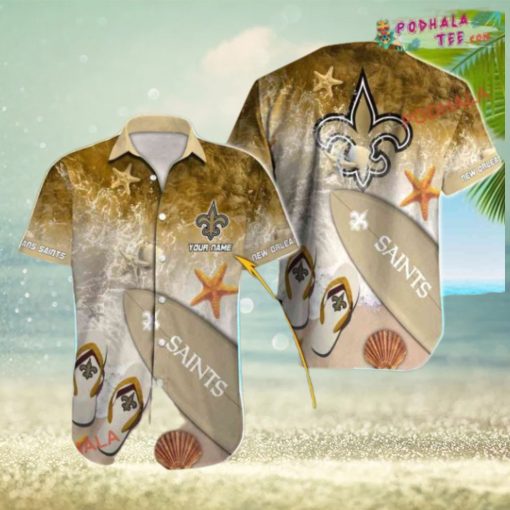 Custom Name New Orleans Saints Hawaiian Shirt, Personalized Gift For Fans