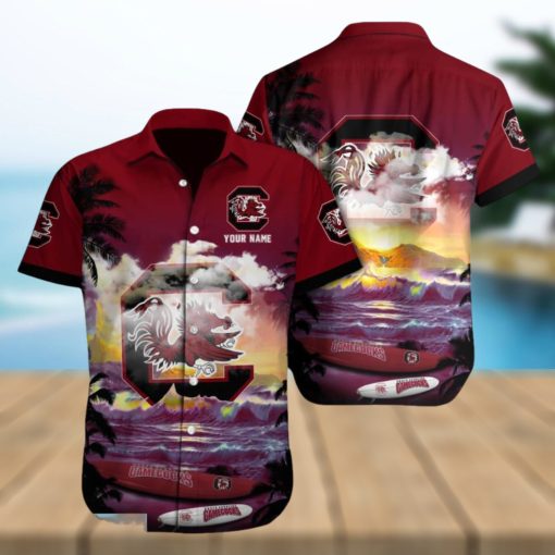 Custom Name South Carolina Gamecocks NCAA Print Beach Hawaiian Shirt