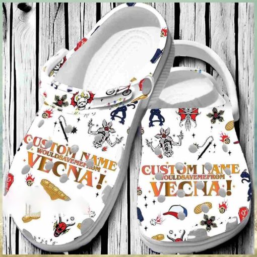 Custom Name Stranger Things Themed White Crocs