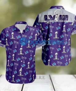 Custom Name Super Bowl LVIII Detroit Lions Purple Hawaiian Shirt Trends For Men Women Gift