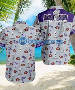 Custom Name Super Bowl LVIII San Francisco 49ers Grey Hawaiian Shirt Trends For Men Women Gift