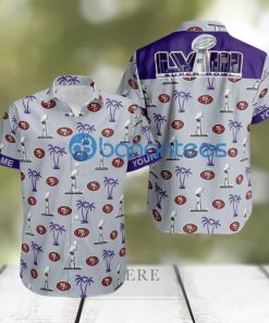 Custom Name Super Bowl LVIII San Francisco 49ers Grey Hawaiian Shirt Trends For Men Women Gift