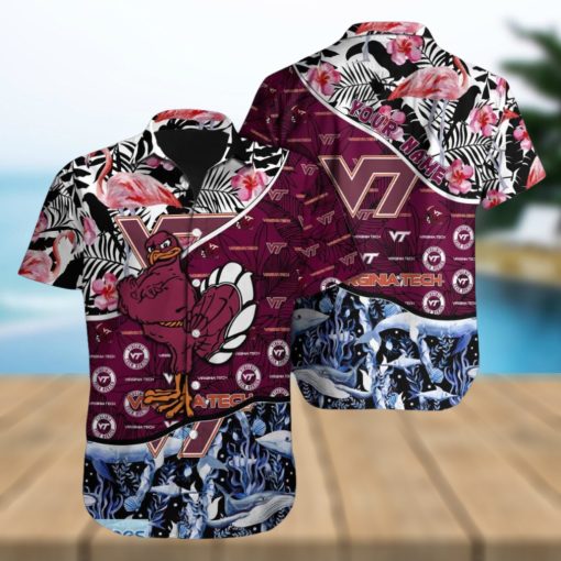 Custom Name Virginia Tech Hokies NCAA Paradise Brand 3D Hawaiian Shirt