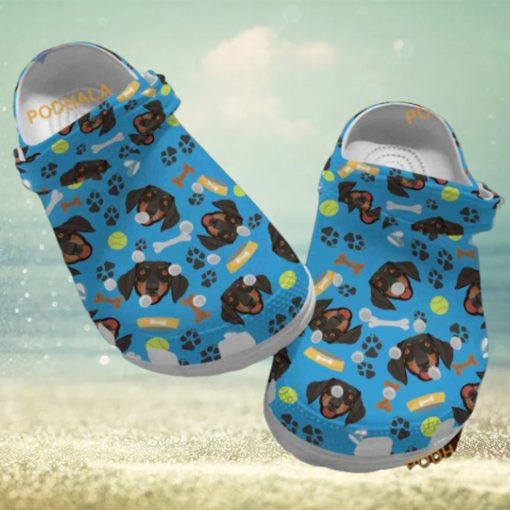 Custom Personalized Cute Dachshund Pattern Clog Crocs for Fans