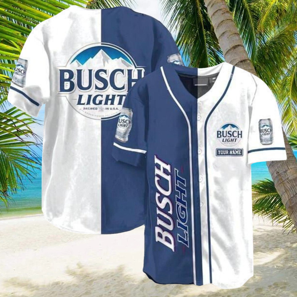 Custom Personalized White Busch Light Beer Baseball Jersey Custom Personalized White Busch Light Beer Baseball Jersey