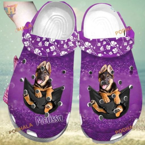 Custom Photo And Name Of Dog Purple Clogs Shoes for Dog Owners