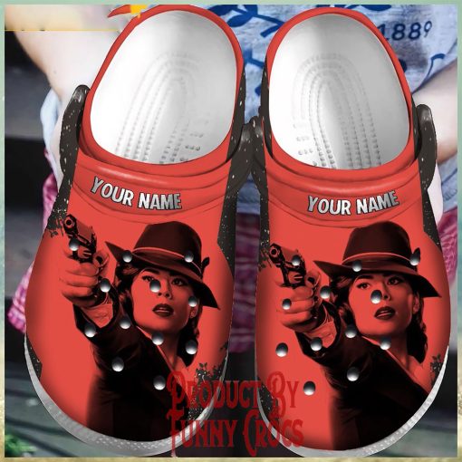 Customized Captain America Peggy Carter Red Crocs