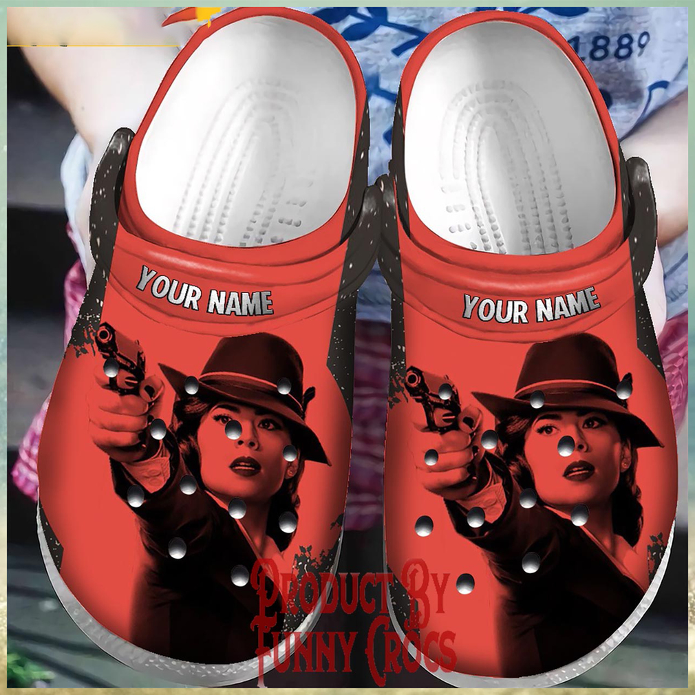 Customized Captain America Peggy Carter Red Crocs Customized Captain America Peggy Carter Red Crocs