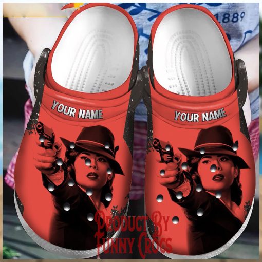 Customized Captain America Peggy Carter Red Crocs