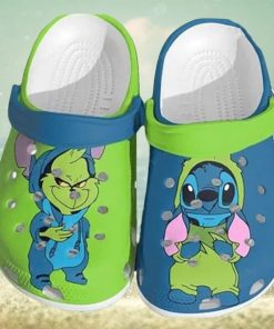 Customized Grinch and Stitch Shoes