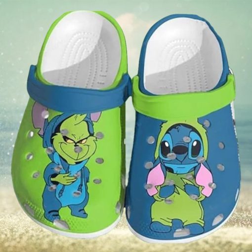 Customized Grinch and Stitch Shoes